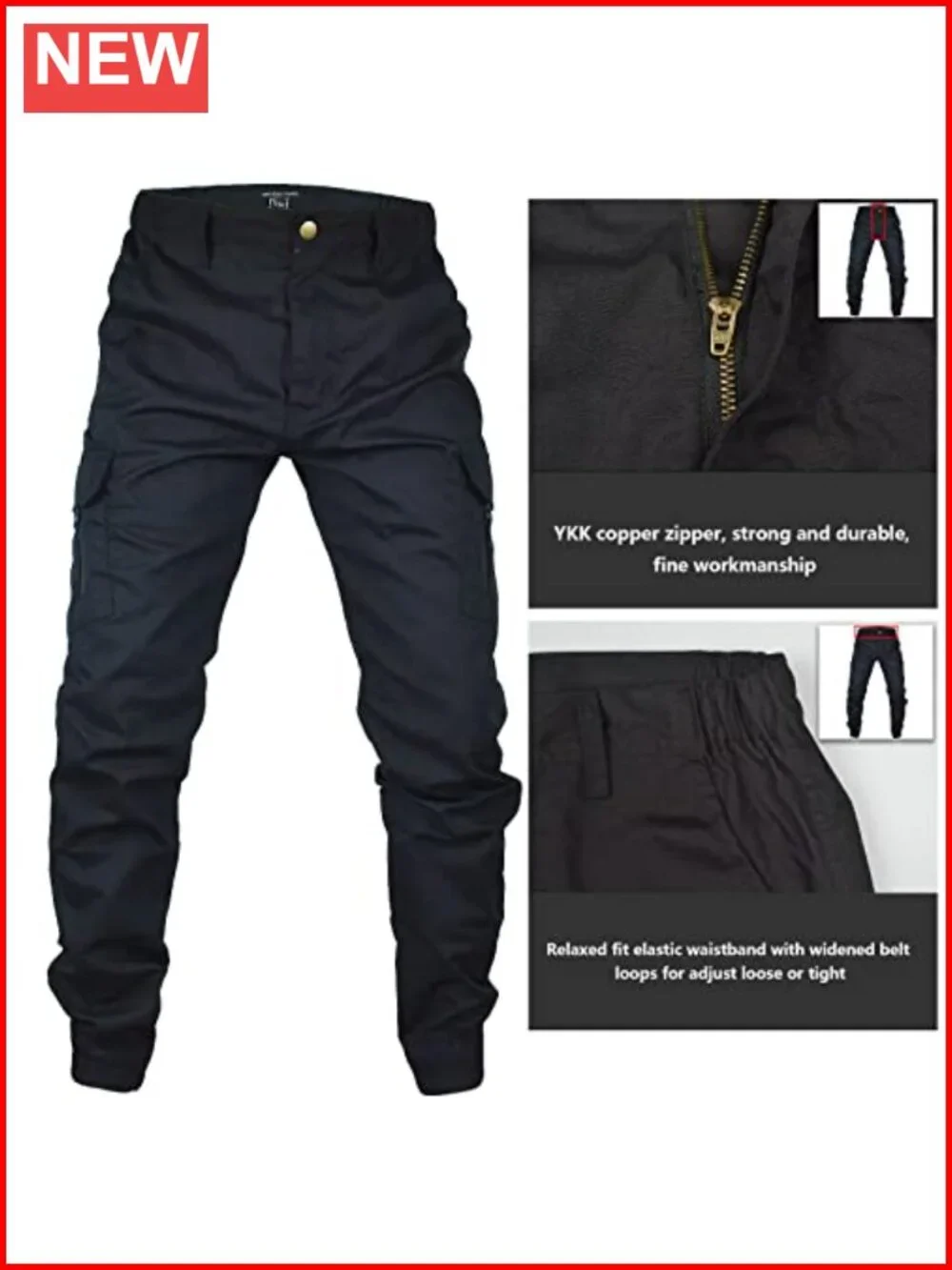 Tactical Cargo Pants with Ripstop Fabric, Multi-Pockets for Outdoor Work